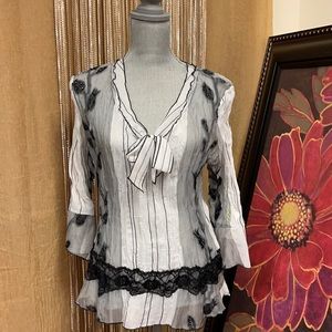 🌿 Floral Inspired Sheer Overlay w/ Lace & Sequins